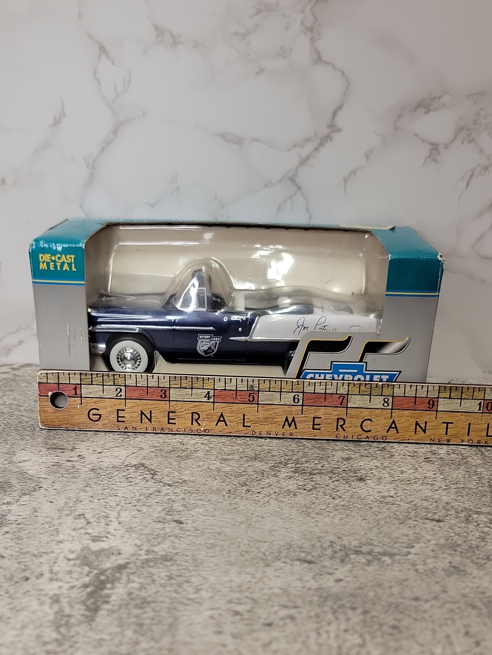 Vintage Joe Paterno Penn State 1955 Chevrolet Die Cast Bank, New in Box - Picture 8 of 10